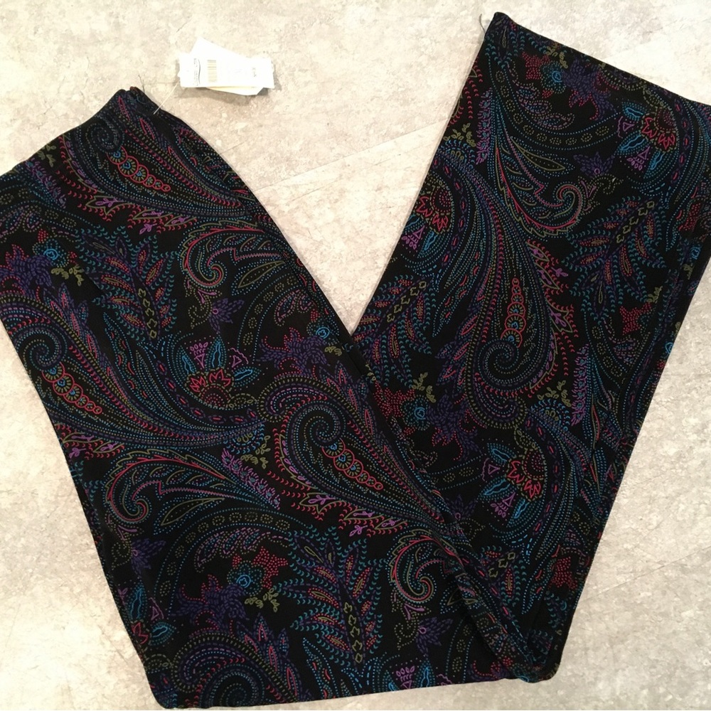 NWT COLDWATER CREEK RETRO PAISLEY PANTS - Picture 4 of 9
